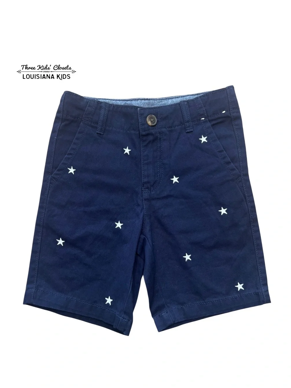NEW Gymboree 5Y Navy & White Embroidered Stars Shorts